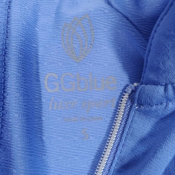 GG Blue Luxe Sport Women's Long Sleeve Blue Golf Tennis Qtr Zip Top Active - Picture 5 of 13